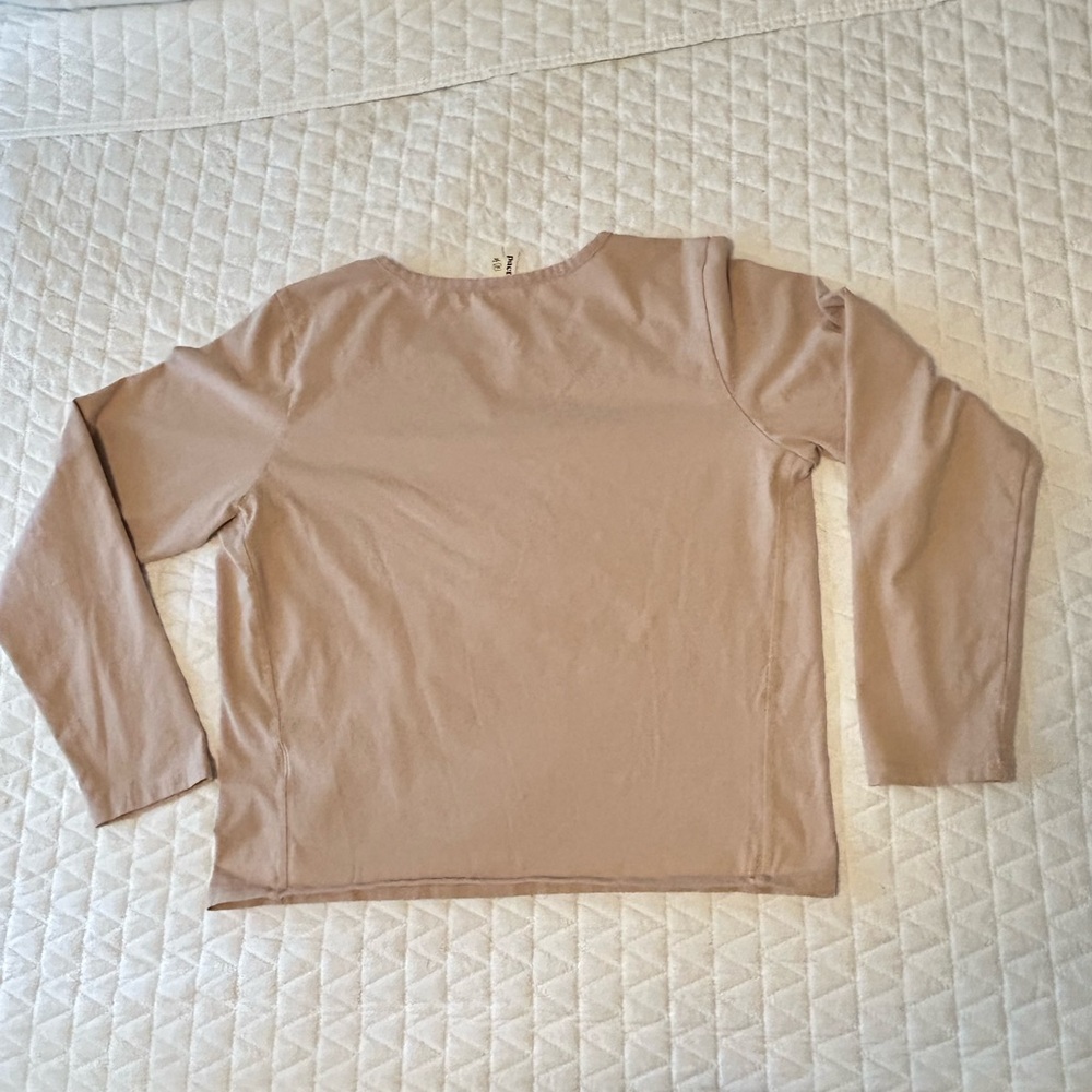 Pact Organic Cotton Long Sleeve Split V Neck Shirt XL - Picture 5 of 7